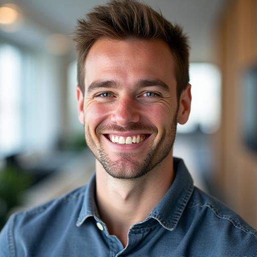Friendly portrait of Lukas Bauer, German teacher in Vienna
