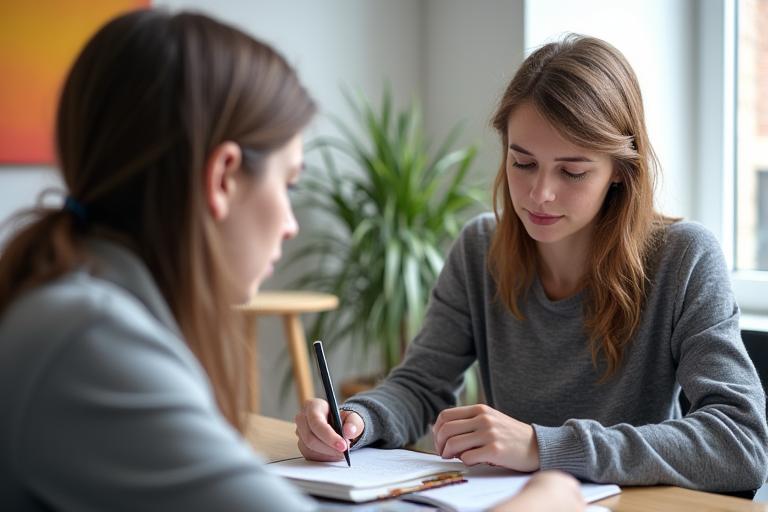 A focused private German tutoring session in Vienna